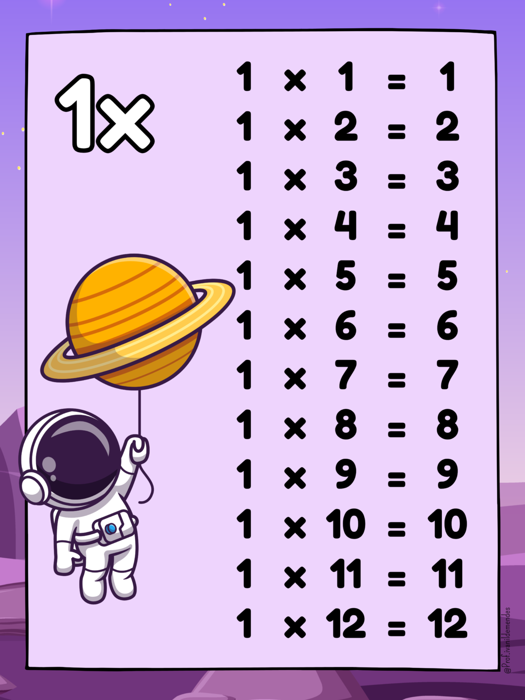 Tabuada de multiplicação