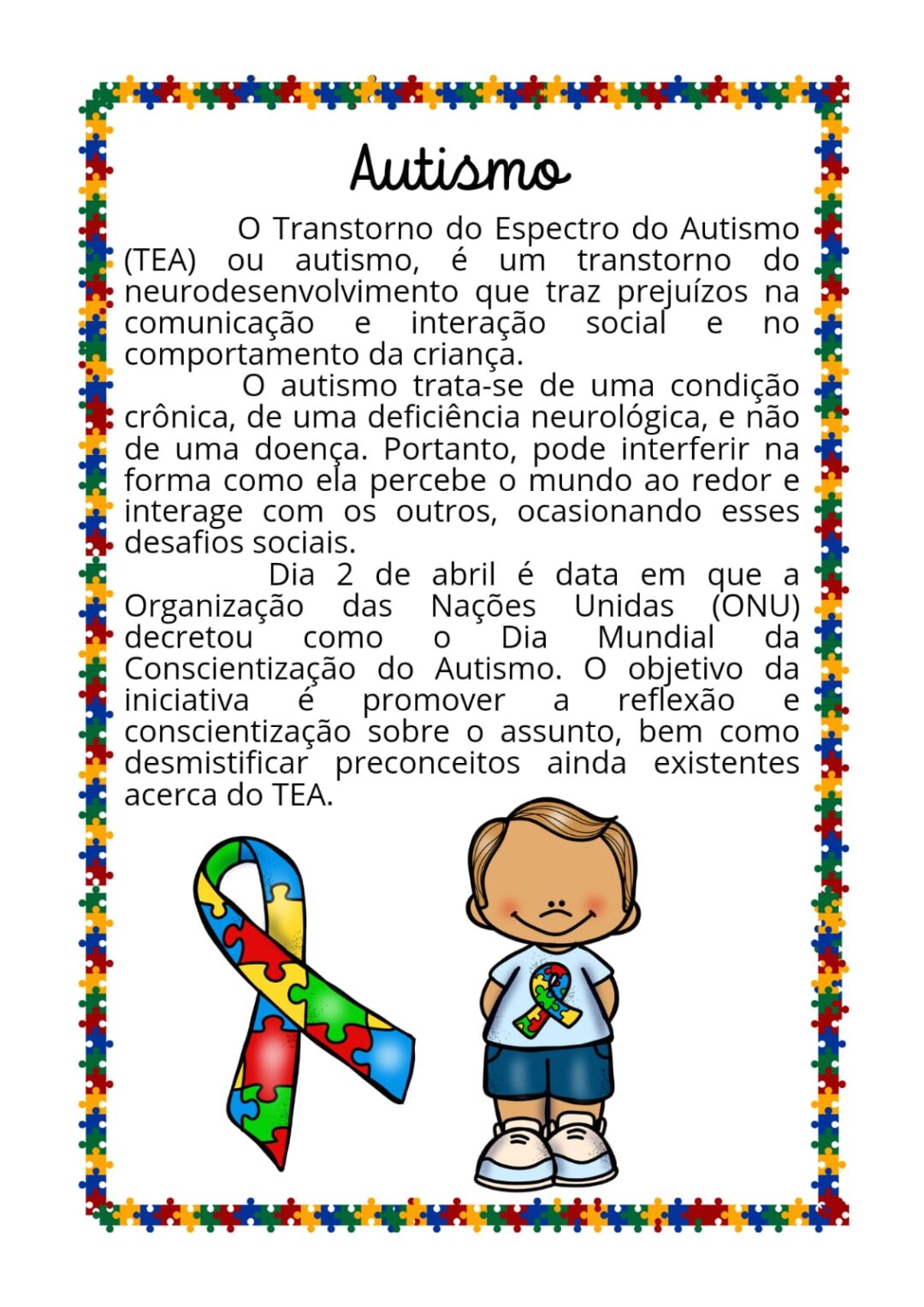 kit dia mundial de conscientização do autismo - Imagem 7