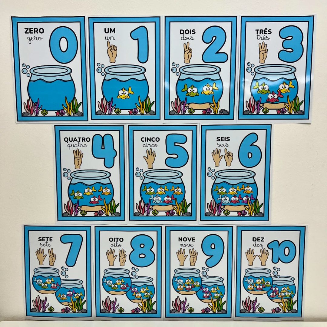 Numerais de parede aquário