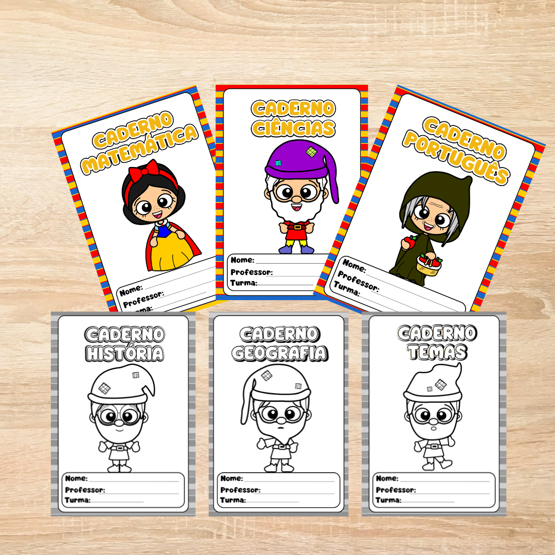 Capas de caderno branca de neve