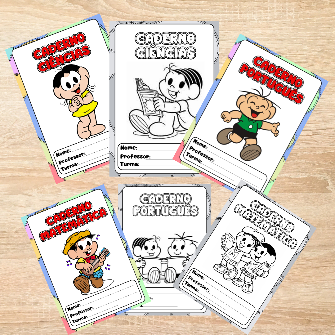 Capas de cadernos turma da Mônica
