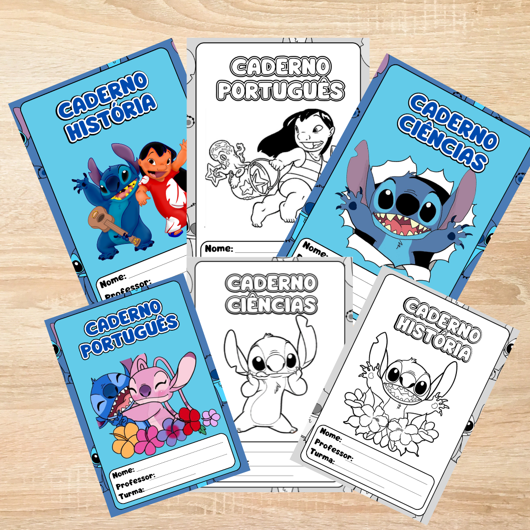 Capas de cadernos stitch